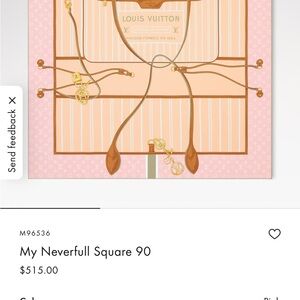 Louis Vuitton Peach and Brown Square Scarf